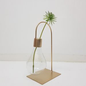 JKW237-9 : Eddison Gold Light Bulb vase propagation stand - single **SOLDOUT UNTIL FURTHER NOTICE**