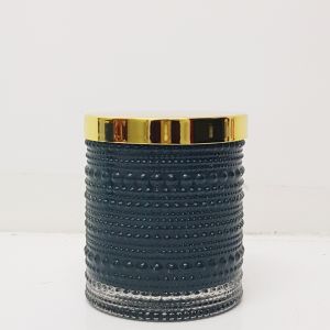 GCC33GS-EG : Marta bubble jar w/gold lid - Emerald Green