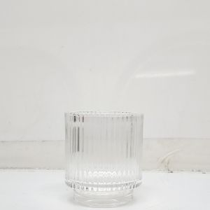 gcc111a-CL : Verona round ribbed votive glass - CLEAR  