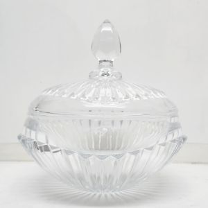 Large Monte Carlo Ribbed embossed glass jar - Clear (H25cm)
