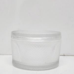 gcc1701-cL : Medium Candice diamond micro-cut embossed trinket glass jar - Clear