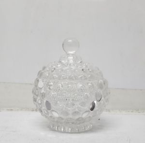 GCC1615-CL : Dakota bubble embossed trinket glass jar - Clear 