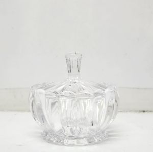 Sarah ribbed oval glass jar - Small