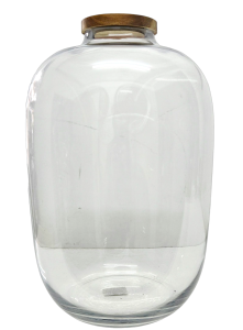 Arnold glass vase with suction wooden lid (H45cm) 
