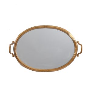 L27: Trevi Oval Gold Ornate Mirrored Serving Tray **DISCONTINUED UNTIL FURTHER NOTICE**