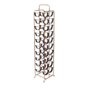 L84 : Derrick 20 bottle Modern faux leather metal Tall Wine Rack **NOT AVAILABLE  UNTIL FURTHER NOTICE**