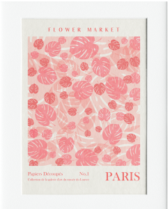 AG002 : 40x50cm Mounted Print - Flower Market - Paris