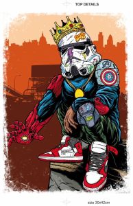 AG238 : 40x50cm Mounted Print : Storm Trooper Drip