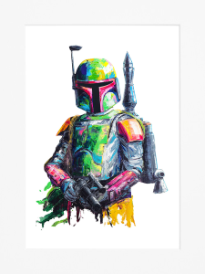 AG239 : 40x50cm Mounted Print : Boba Fett Colour Pose