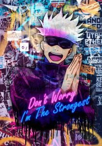 AG244 : 40x50cm Mounted Print : Satoru Gojo Comic