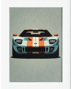 40x50cm Mounted Print : Motor Sport - Ford GT40