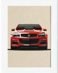 40x50cm Mounted Print : Motor Sport - Holden Commodore Red