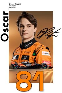 40x50cm Mounted Print : Motor Sport - Oscar Piastri Poster
