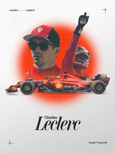 40x50cm Mounted Print : Motor Sport - Charles Leclerc Poster