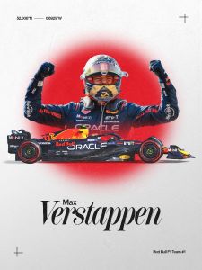 40x50cm Mounted Print : Motor Sport - Max Verstappen Poster