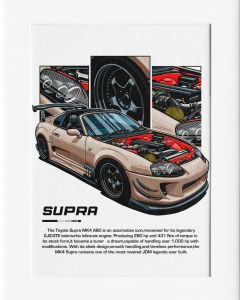 40x50cm Mounted Print : Motor Sport - Toyota Supra MK4 A80