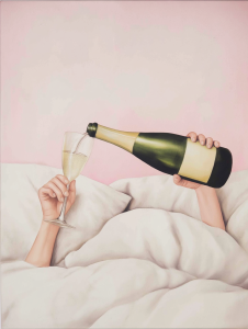 40x50cm Mounted Print : Bed Champagne