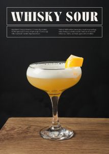 40x50cm Mounted Print : Whisky Sour Recipe
