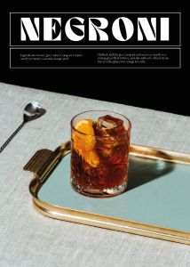 40x50cm Mounted Print :  Negroni Recipe