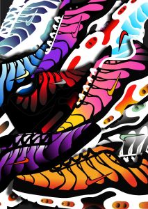 40x50cm Mounted Print :  Nike Air Max Plus sneakers