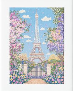 40x50cm Mounted Print : Paris - Eiffel Tower