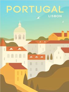 40x50cm Mounted Print : Portugal Lisbon