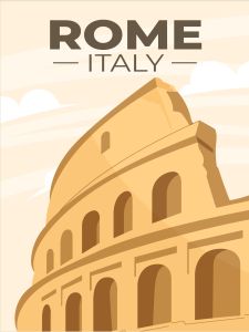 40x50cm Mounted Print : Italy Rome