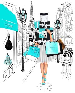 40x50cm Mounted Print :  Tiffany Shopping