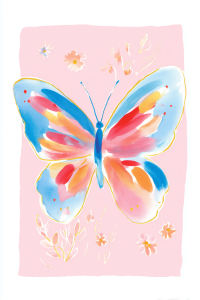 40x50cm Mounted Print :  Colorful Butterfly