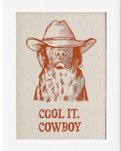 40x50cm Mounted Print : Cowboy Dog
