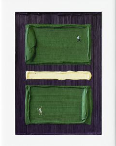 40x50cm Mounted Print : Abstract Wimbledon tennis match