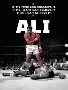 40x50cm Mounted Print : Muhammad Ali Knock Out Quote