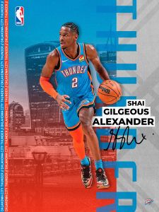 40x50cm Mounted Print : Shai Gilgeous Alexander OKC Signature
