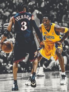 40x50cm Mounted Print :  Kobe vs Iverson
