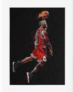 40x50cm Mounted Print :  Jordan Flying Dunk