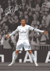 40x50cm Mounted Print : Ronaldo Celebration RM Signature