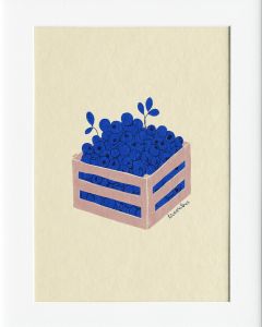 40x50cm Mounted Print :  Blueberries Crate Art