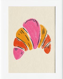 40x50cm Mounted Print :  Sketch Crossiant Art