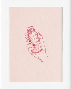40x50cm Mounted Print :  Pink Sketch - Pass the Salt