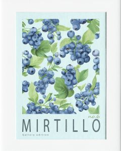40x50cm Mounted Print :  Italian Edition - No.6 Mirtillo _ Blueberries