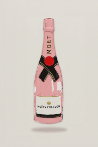 40x50cm Mounted Print : Pink Champagne Bottle - Moet & Chandon