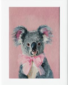40x50cm Mounted Print :  Pink Bowtie Koala 