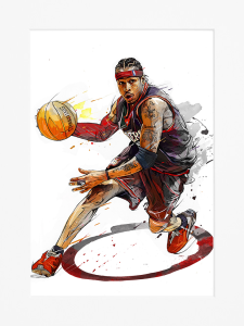 AG200 : 440x50cm Mounted Print : Iverson Dribble