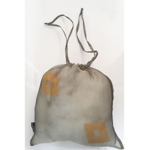 27x37cm silk organza pull string - Olive w/copper square