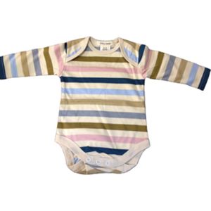 CBL15 : chillibaby cotton boys long arm body suit - multi color w/cream stripes