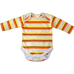 CBL3 : chillibaby cotton boys long arm body suit - multi color w/orange stripes