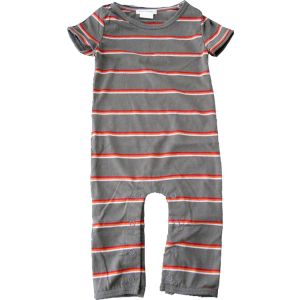CBS13 : chillibaby cotton boys long leg body suit - dark grey w/thin stripes