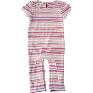 CBS16 : chillibaby cotton girls long leg body suit - multi color thin striped w/purple - size 9-12 mth