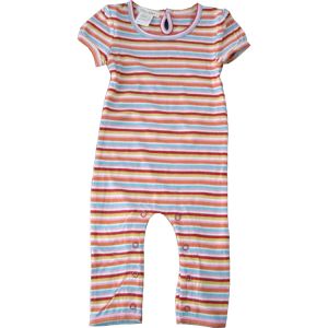 CBS6 : chillibaby cotton girls long leg body suit - multi color thin striped w/red
