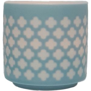 cv04c-bu : Lana ceramic votive - cross - blue